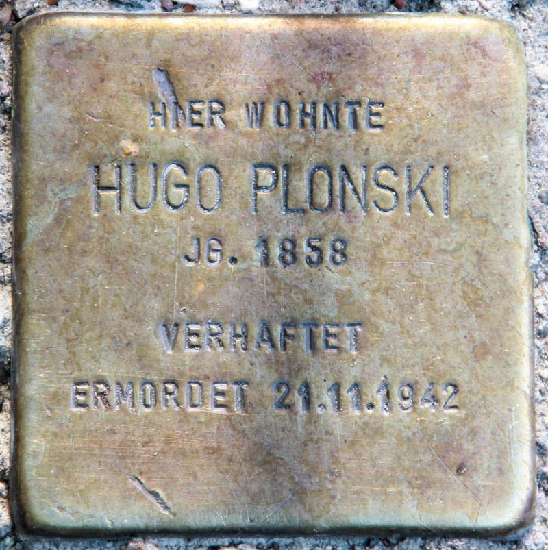 Stolperstein für Hugo Plonski.