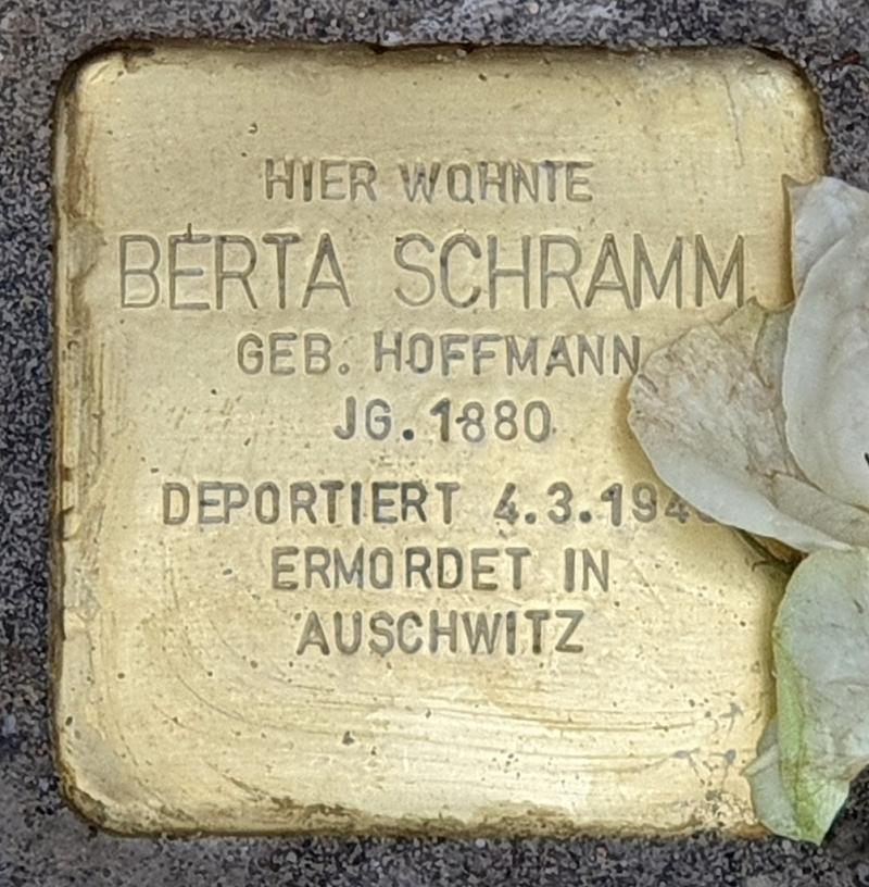 Stolperstein Berta Schramm, Foto: OTFW