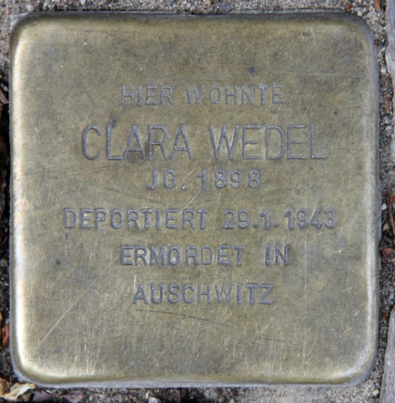 Stolperstein für Clara Wedel.