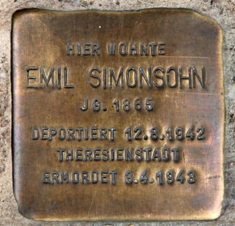 Stolperstein für Emil Simonsohn.