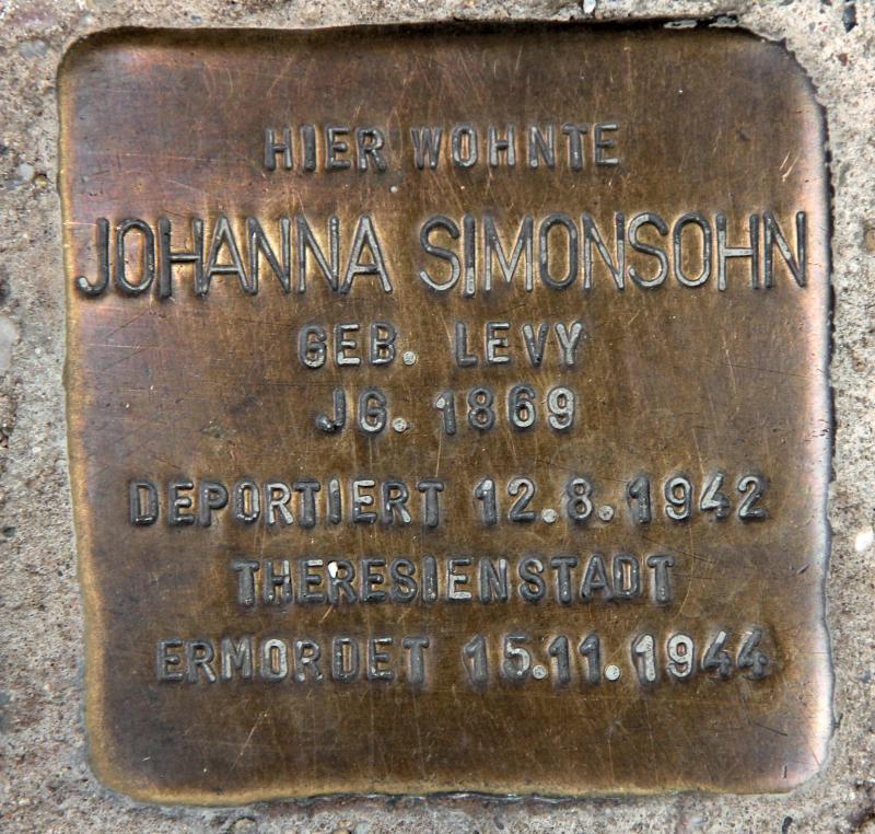 Stolperstein für Johanna Simonsohn.