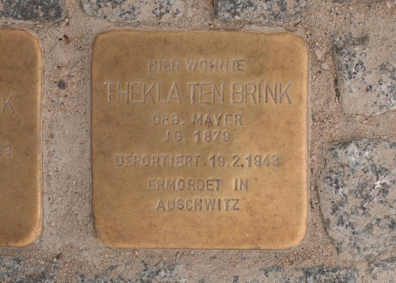 Stolperstein Thekla ten Brink (Bild: Stolpersteine-Initiative CW, Bukschat&Flegel)