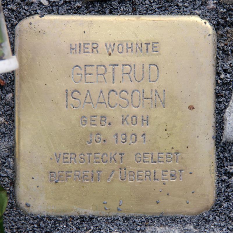 Stolperstein Gertrud Isaacsohn