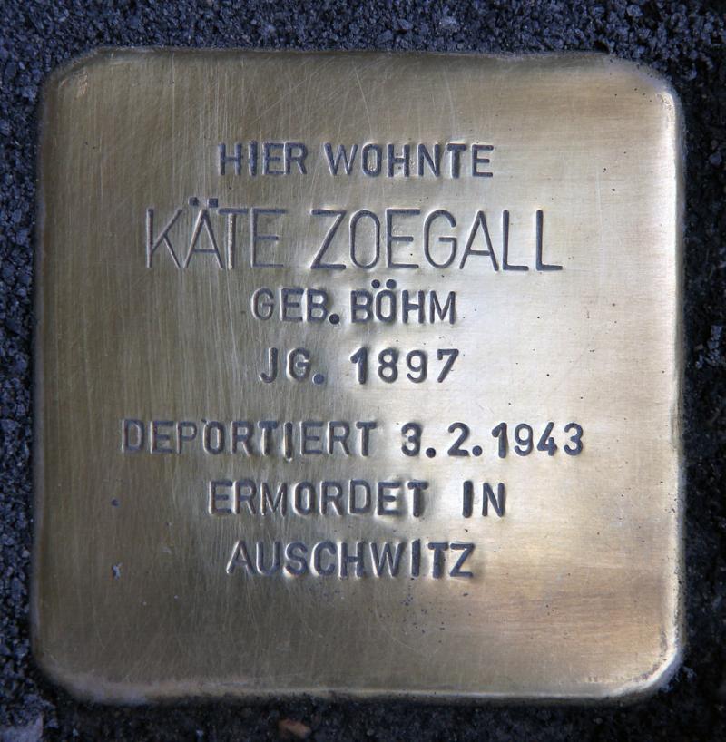 Stolperstein Käte Zoegall