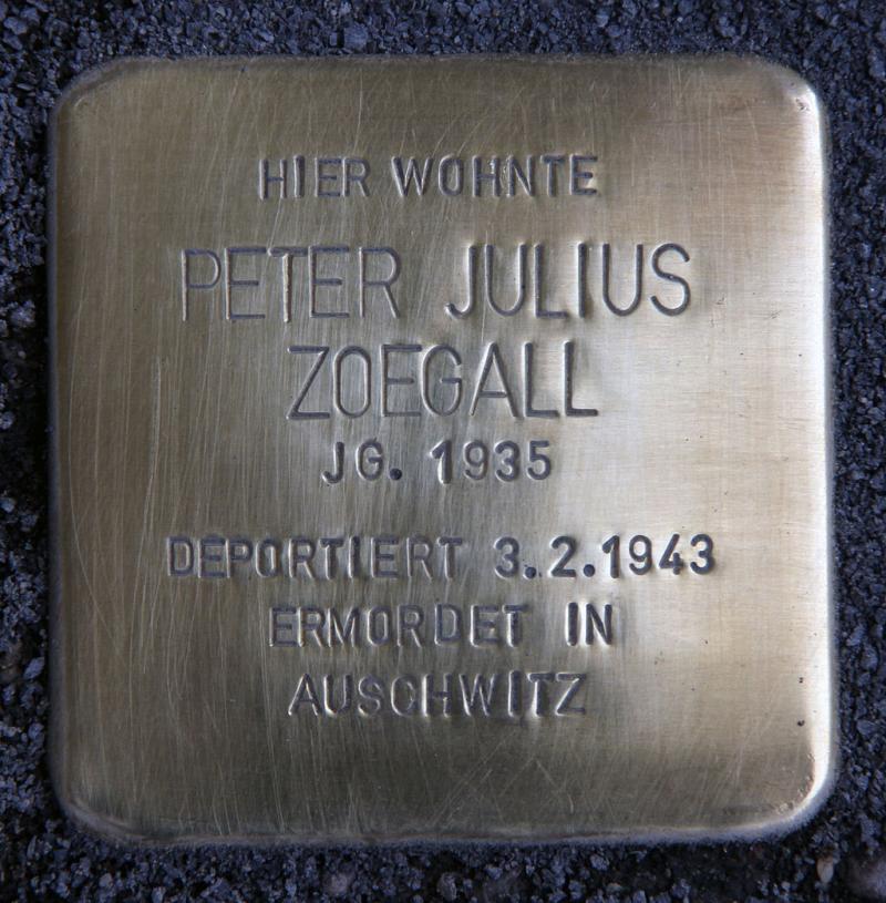 Stolperstein Peter Julius Zoegall