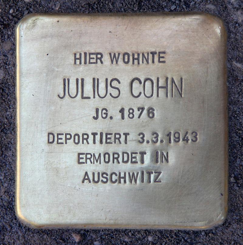 Stolperstein für Julius Cohn
