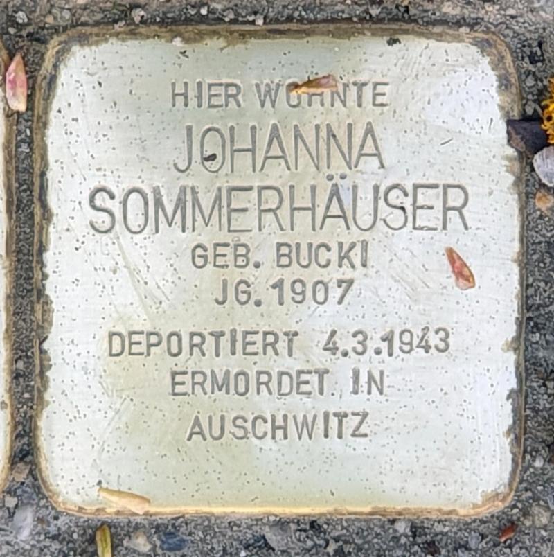 Stolperstein für Johanna Sommerhäuser © OTFW