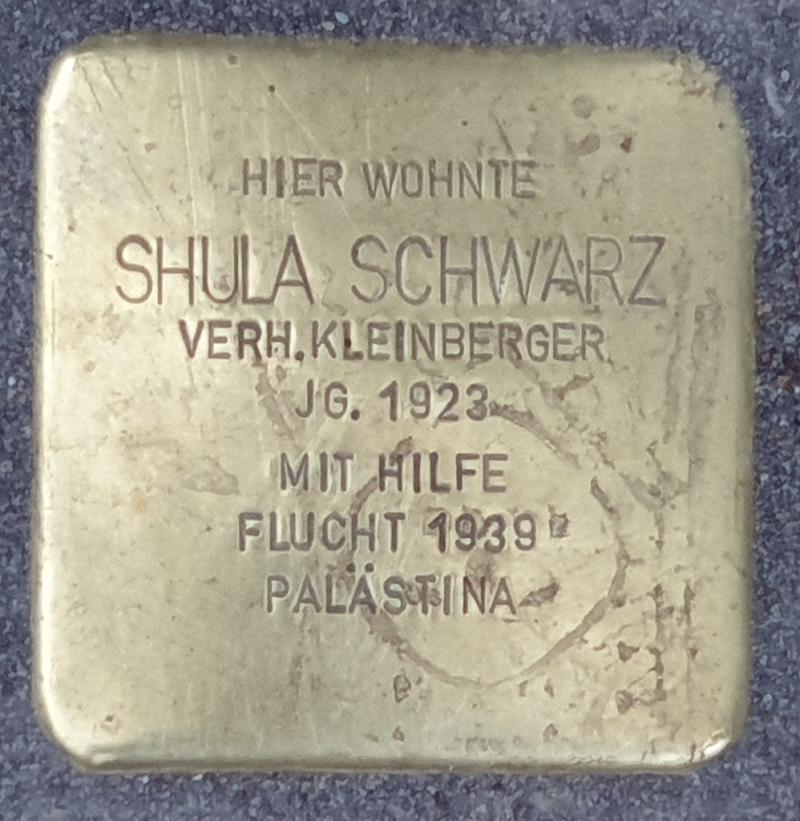 Stolperstein Shula Schwarz, Foto: OTFW