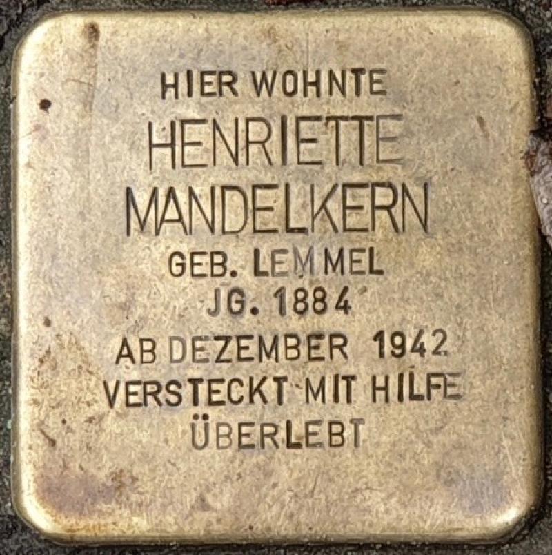 Stolperstein Henriette Mandelkern, Foto: OTFW Berlin