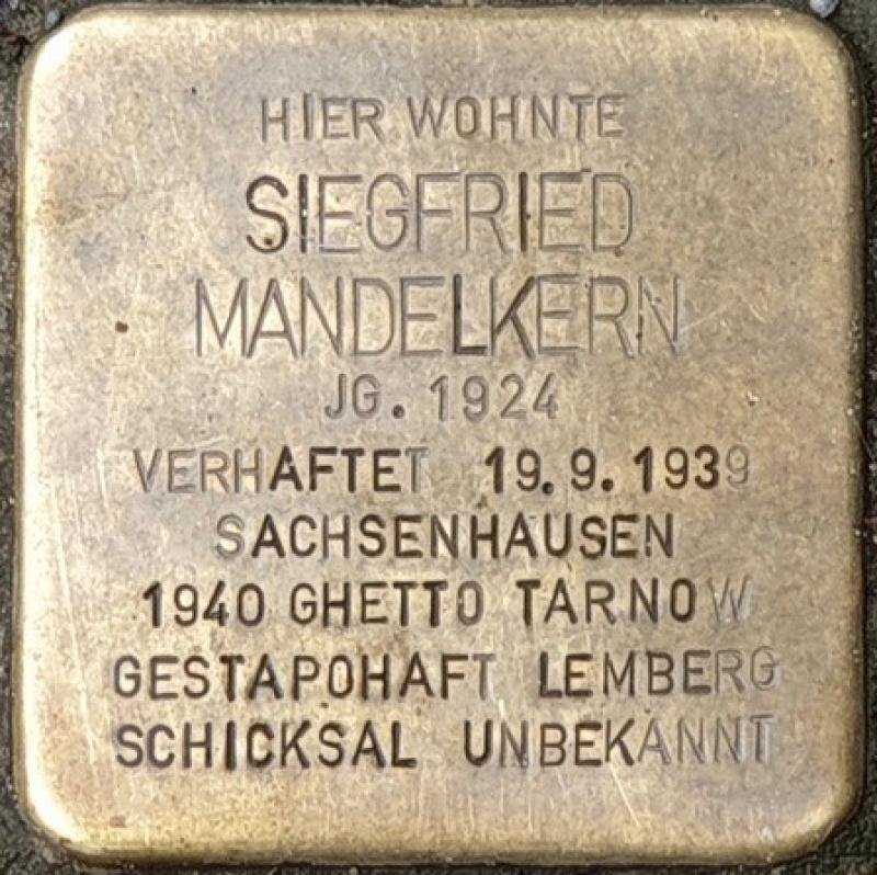 Stolperstein Siegfried Mandelkern, Foto: OTFW Berlin