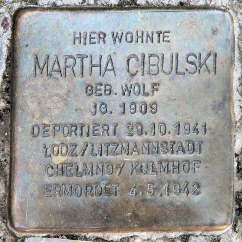 Stolperstein für Martha Cibulski.