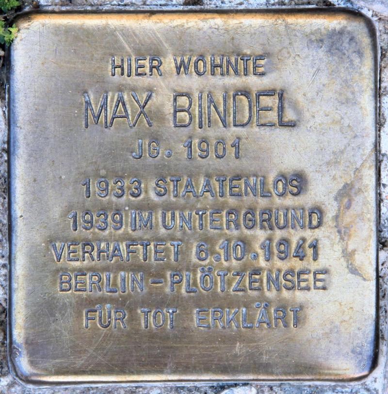 Stolperstein für Max Bindel.