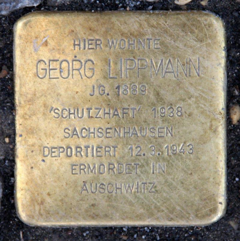 Stolperstein für Georg Lippmann. Fotorechte: OTFW