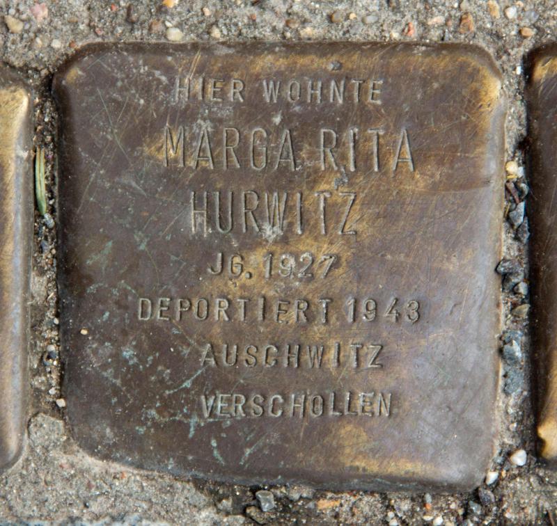 Stolperstein für Marga Rita Hurwitz.