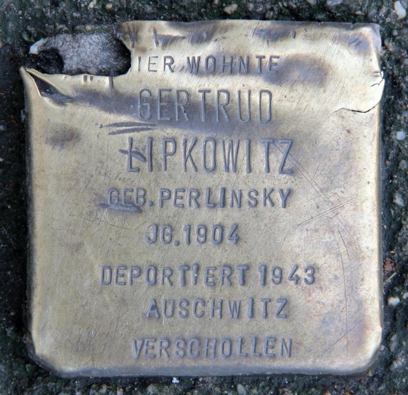 Stolperstein für Gertrud Lipkowitz.