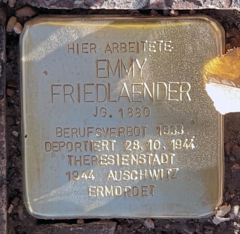 Stolperstein Emmy Friedlaender © OTFW