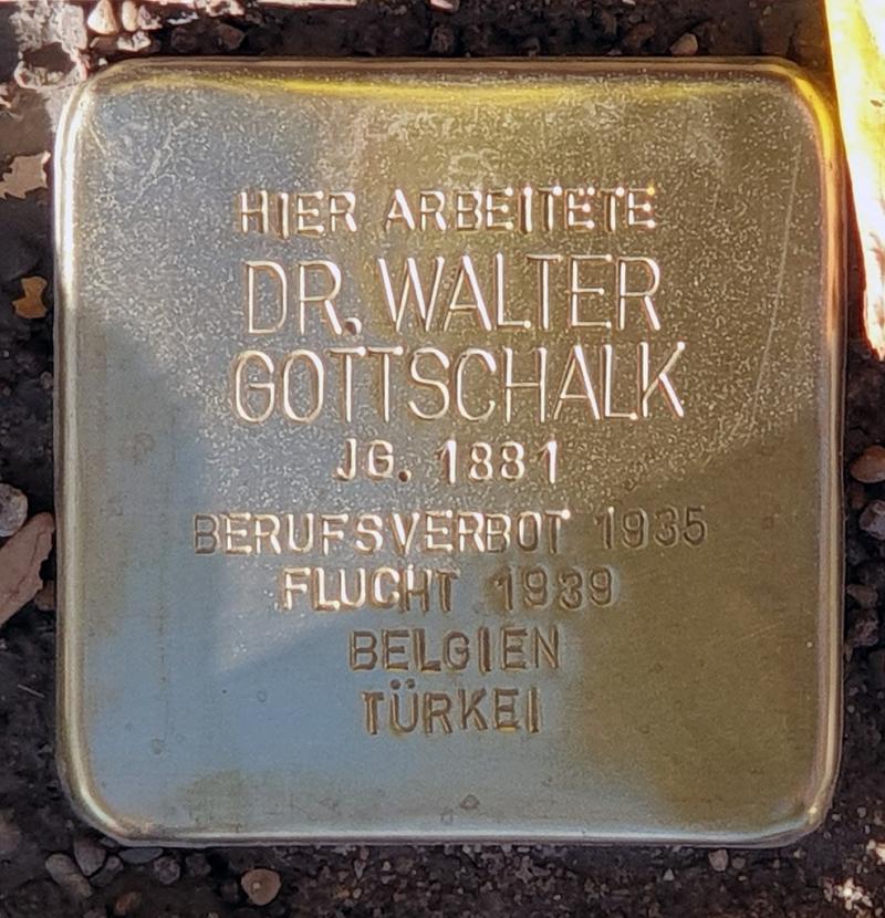 Stolperstein Dr. Walter Gottschalk © OTFW