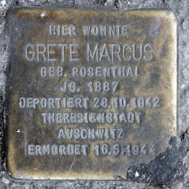 Stolperstein für Grete Marcus.