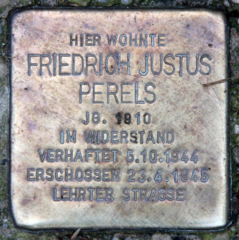 Stolperstein für Friedrich Justus Perels.