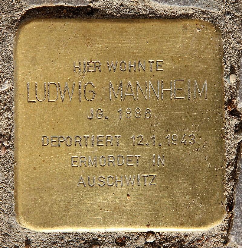 Stolperstein Ludwig Mannheim, Foto: OTFW