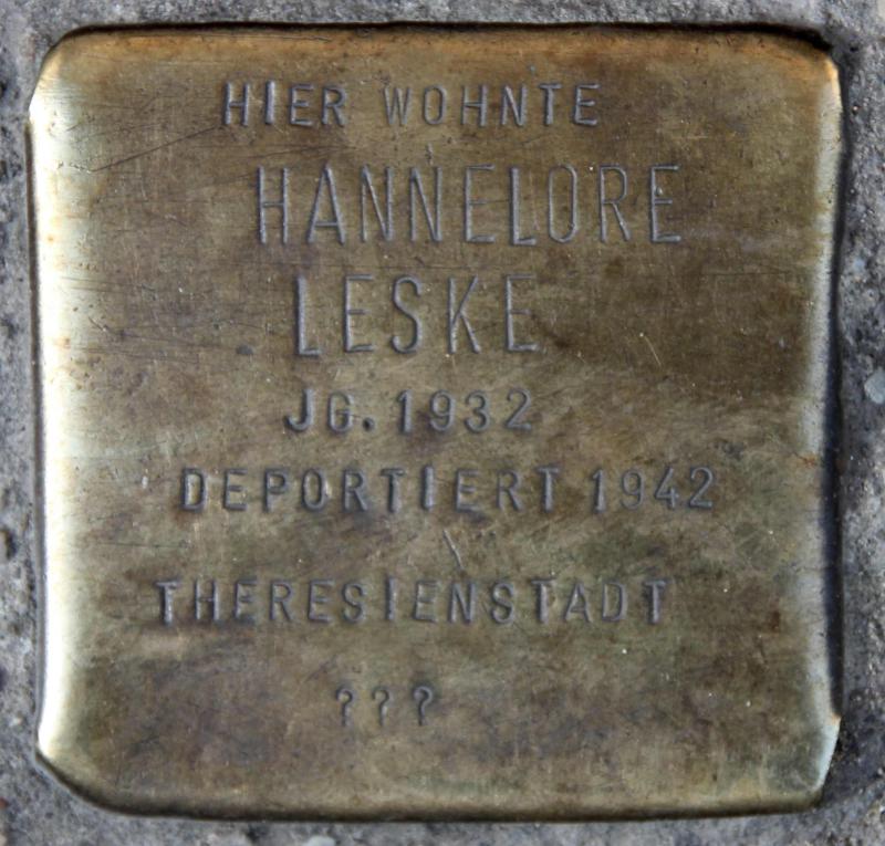 Stolperstein für Hannelore Leske.