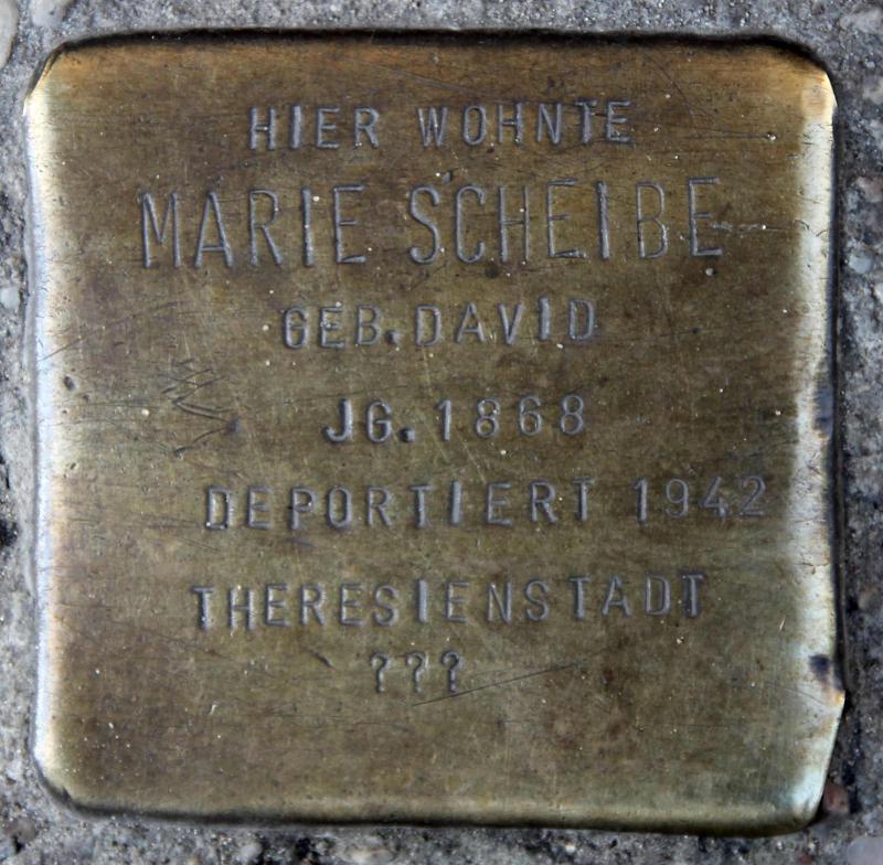 Stolperstein für Marie Scheibe.