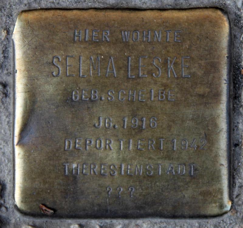 Stolperstein für Selma Leske.