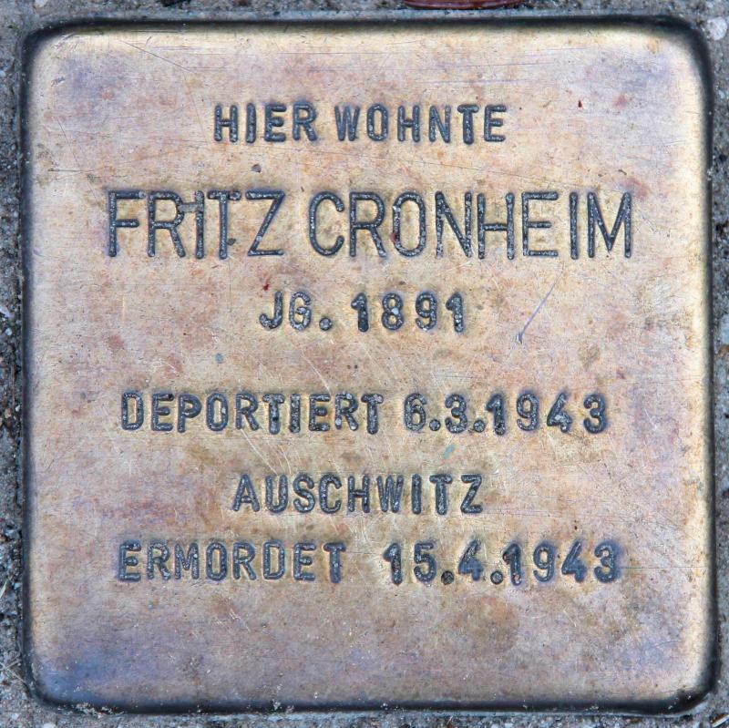 Stolperstein für Fritz Cronheim.