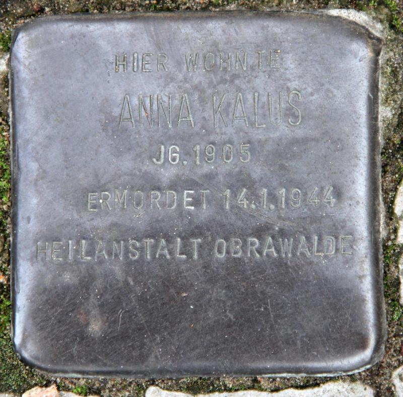 Stolperstein für Anna Kalus.