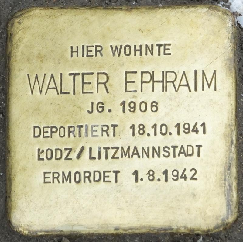 Stolperstein Walter Ephraim© H.-J. Hupka
