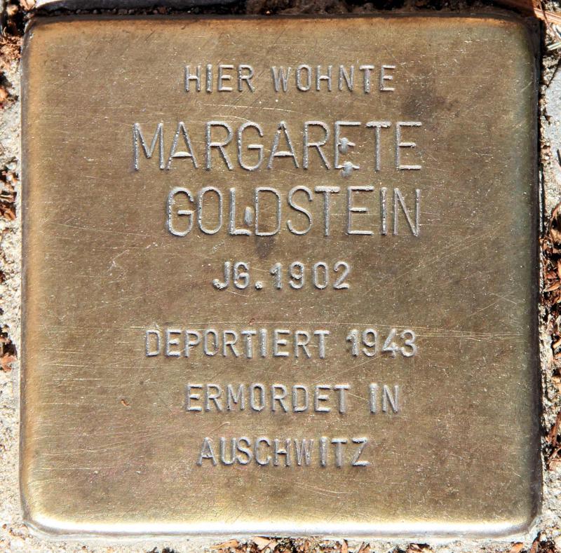 Stolperstein für Margarete Goldstein.