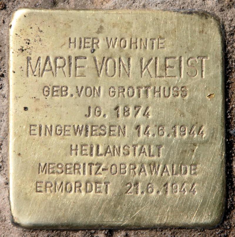 Stolperstein für Marie Baronin von Kleist.