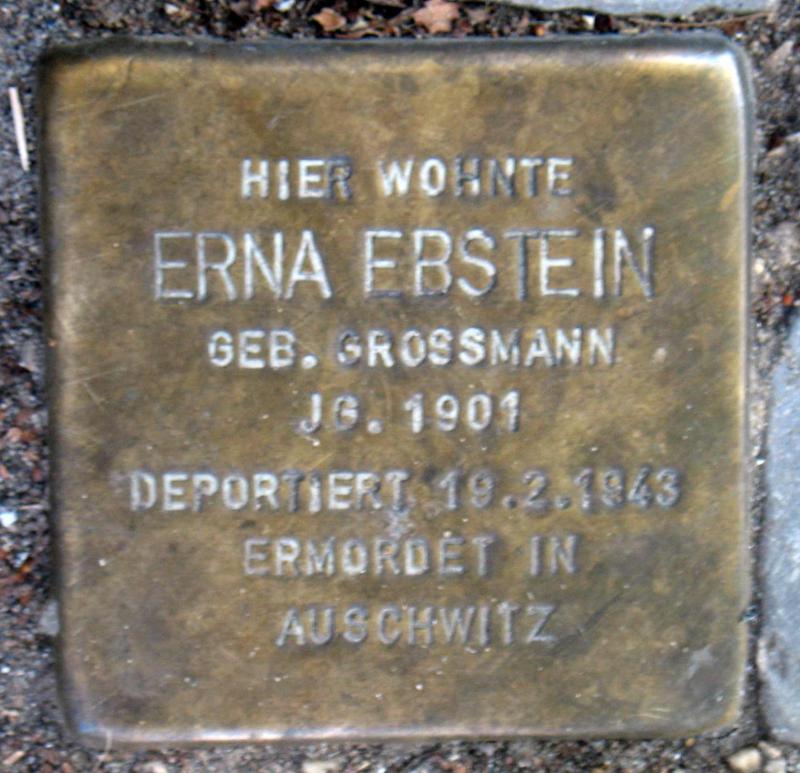 Stolperstein für Erna Ebstein.