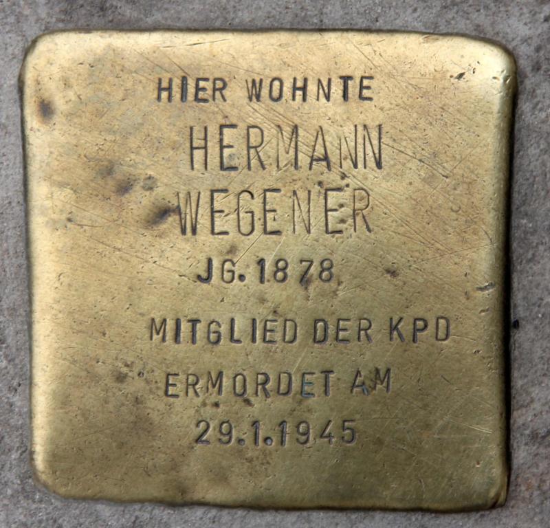 Stolperstein für Hermann Wegener.