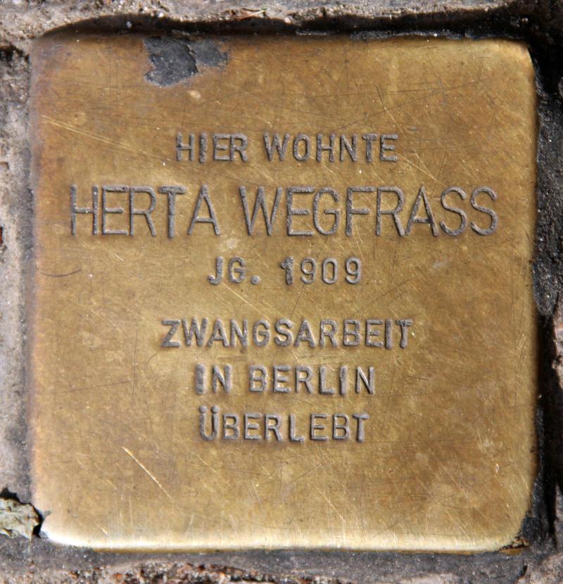 Stolperstein für Herta Wegfraß.