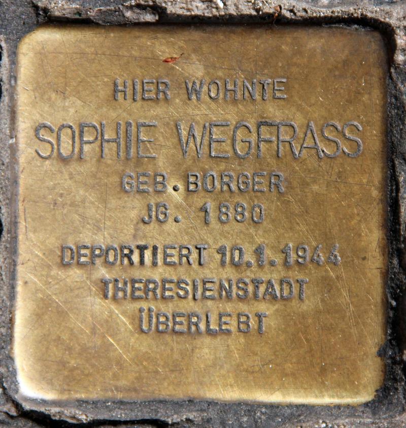 Stolperstein für Sophie Wegfraß.