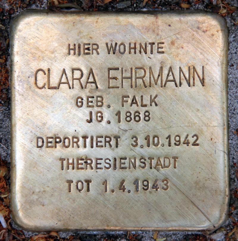 Stolperstein für Clara Ehrmann.
