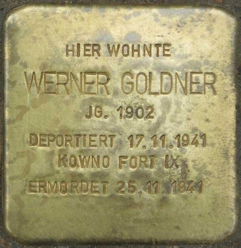 Stolperstein für Werner Goldner, Foto: Stolpersteine-Initiative CW, Hupka