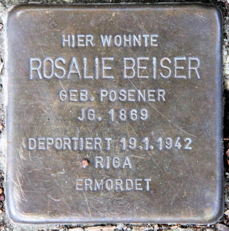 Stolperstein für Rosalie Beiser.