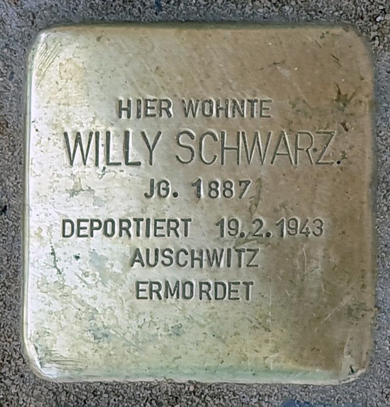 Stolperstein Willy Schwarz © OTFW