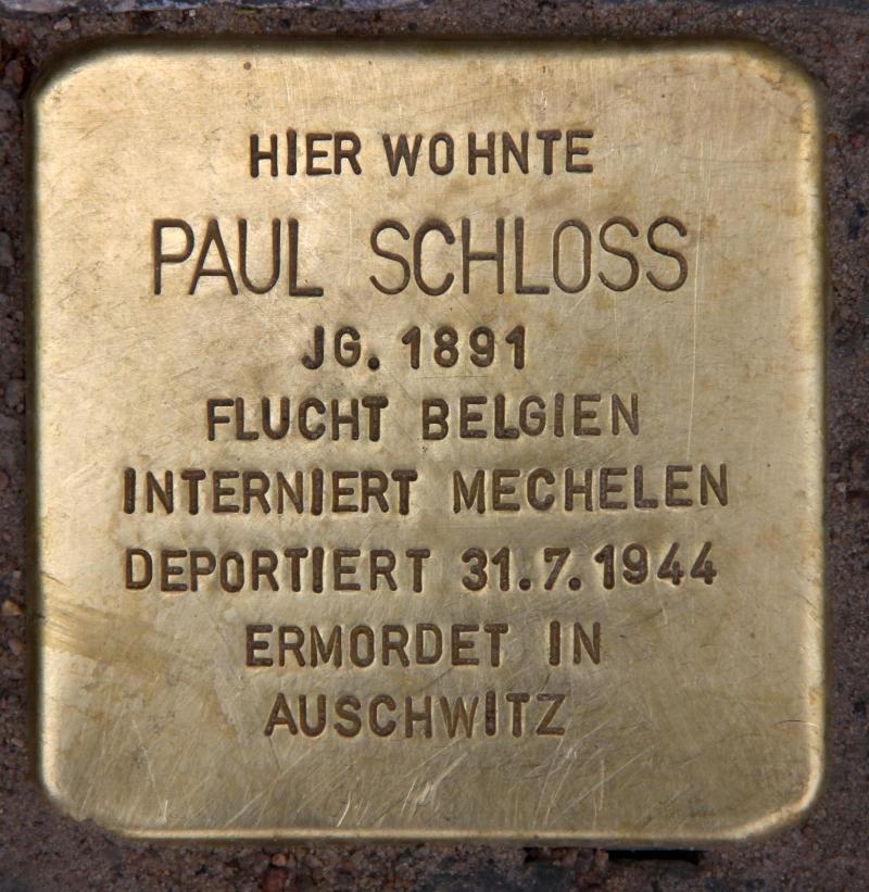 Stolperstein für Paul Schloß. Foto: OTFW.