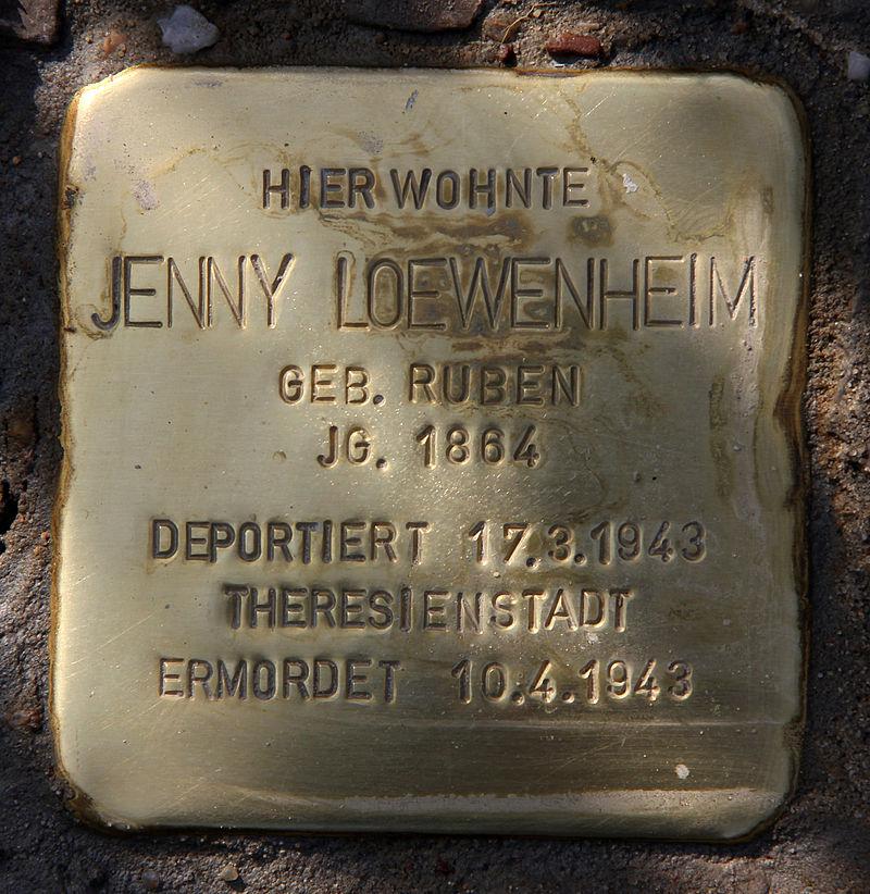 Stolperstein für Jenny Löwenheim, Foto: OTFW