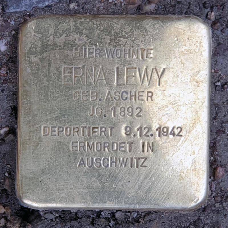 Stolperstein für Erna Lewy, Foto: OTFW
