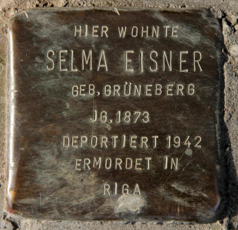 Stolperstein für Selma Eisner.
