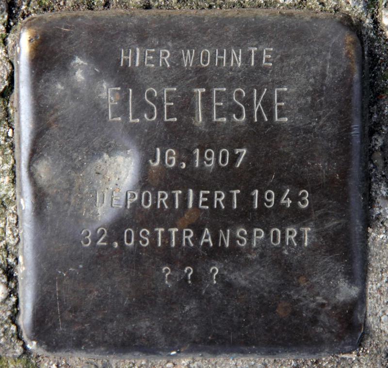 Stolperstein für Else Teske.