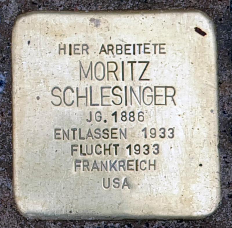 Stolperstein für Moritz Schlesinger © OTFW