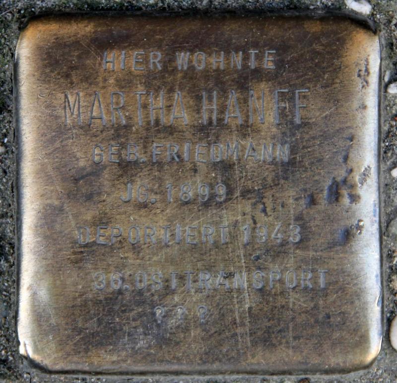 Stolperstein für Martha Hanff.