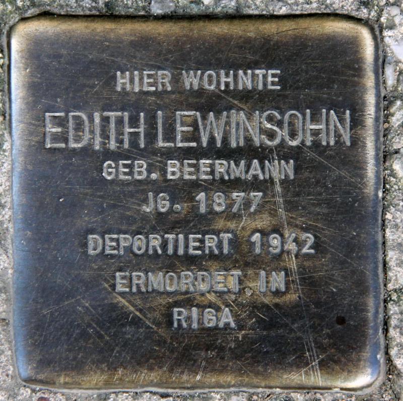 Stolperstein für Edith Lewinsohn.