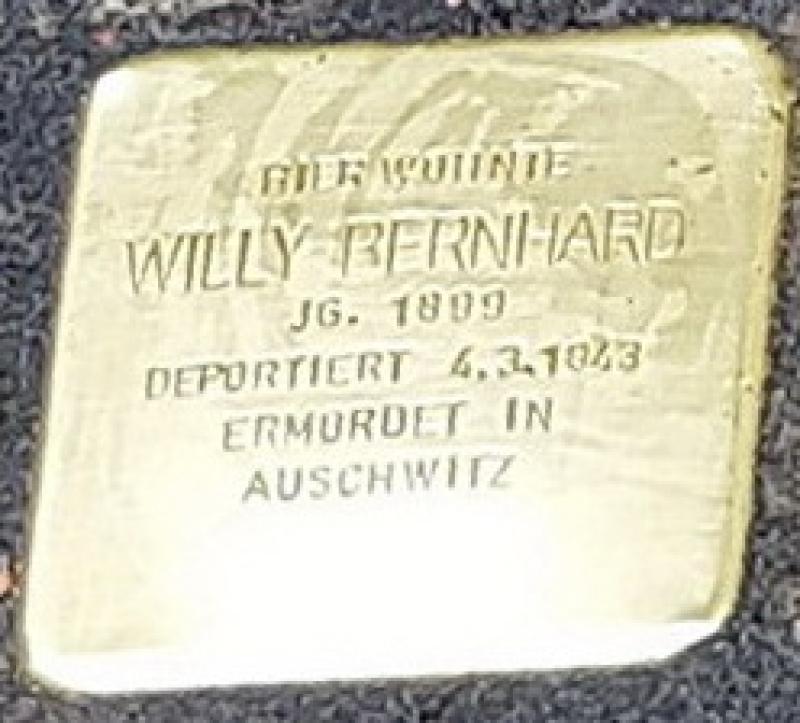 Stolperstein für Willy Bernhard Foto: Stolpersteingruppe Alt-Pankow