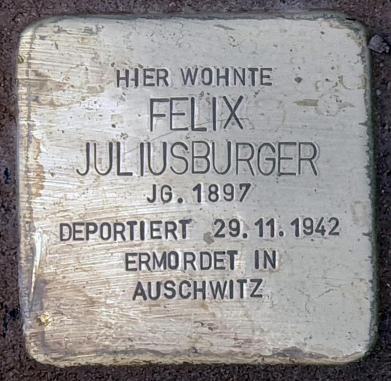 Stolperstein für Felix Juliusburger © OTFW